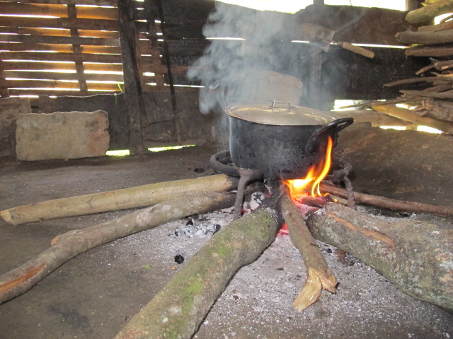 Cooking with open fire is very popular here.
