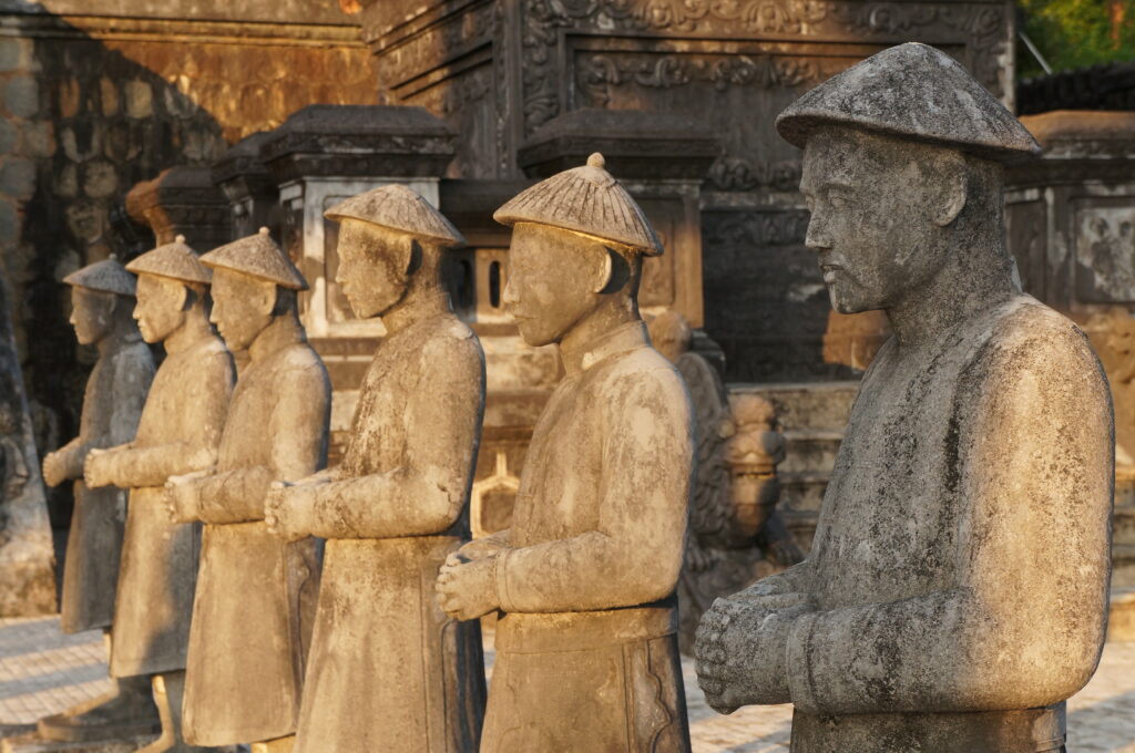 stone statues at Emperor Khải Định's tomb