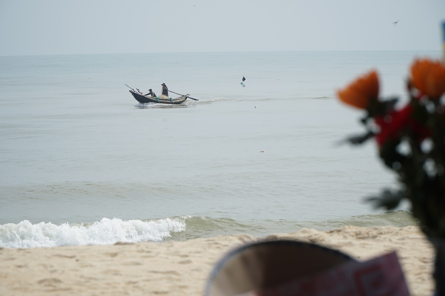 A boat on the calm sea